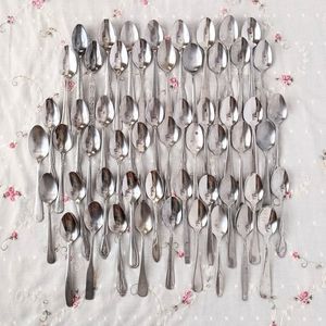 Lot of 50 tea spoons : stainless mismatch bulk spoons